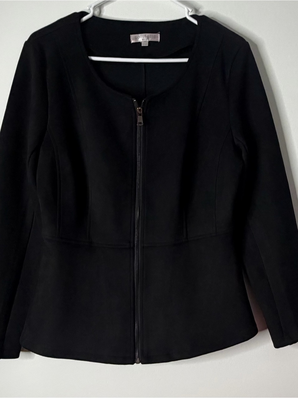 Solitaire Black Zip-Front Women's Blazer Jacket